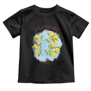 Portofino Italy Lemons Toddler T Shirt Vintage Coastal Europe Travel Summer Vibe Aesthetic TS02 Black Print Your Wear