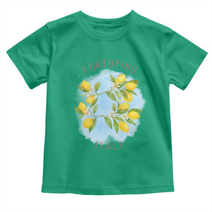 Portofino Italy Lemons Toddler T Shirt Vintage Coastal Europe Travel Summer Vibe Aesthetic TS02 Irish Green Print Your Wear