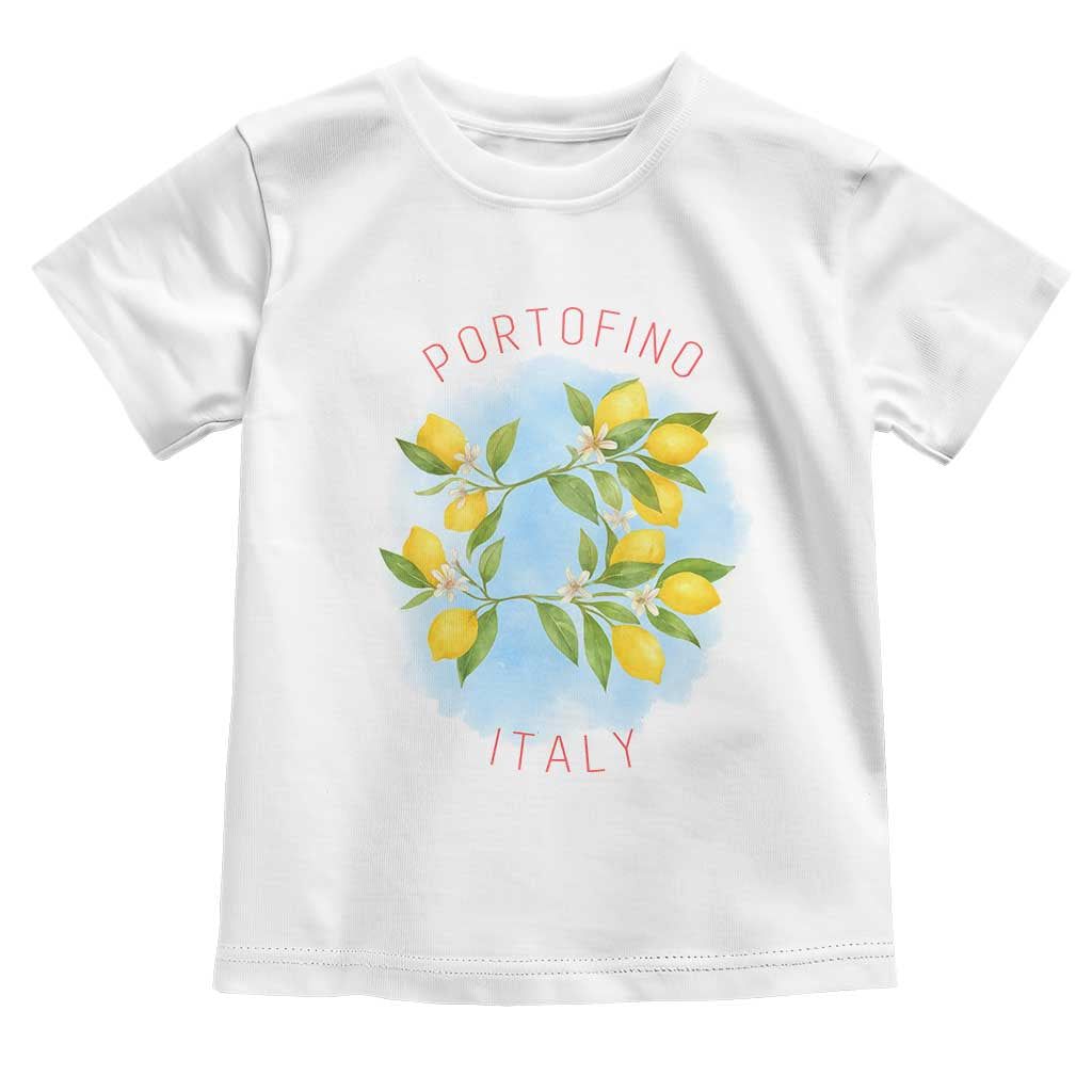 Portofino Italy Lemons Toddler T Shirt Vintage Coastal Europe Travel Summer Vibe Aesthetic TS02 White Print Your Wear