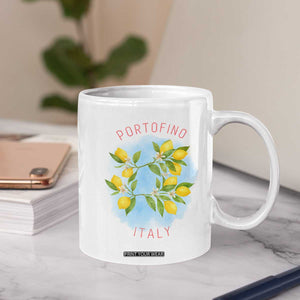 Portofino Italy Lemons Coffee Mug Vintage Coastal Europe Travel Summer Vibe Aesthetic TS02 Print Your Wear