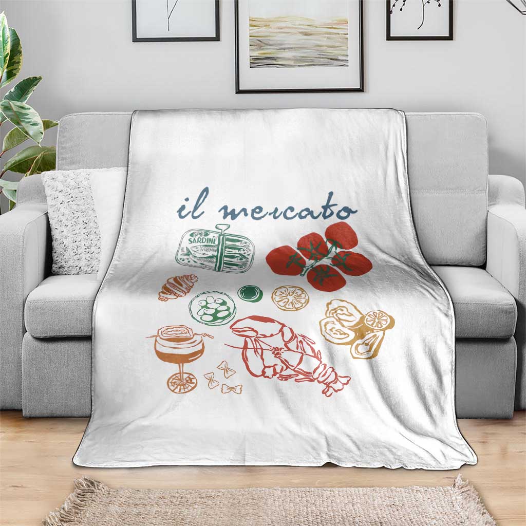 Il Mercato Italian Food Market Aesthetic Throw Blanket Summer Amalfi Coast La Dolce Vita TS02 Print Your Wear