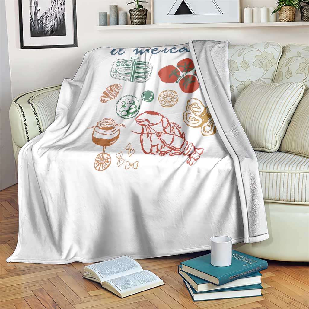 Il Mercato Italian Food Market Aesthetic Throw Blanket Summer Amalfi Coast La Dolce Vita TS02 Print Your Wear