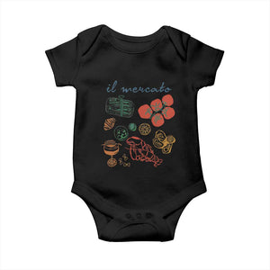Il Mercato Italian Food Market Aesthetic Baby Onesie Summer Amalfi Coast La Dolce Vita TS02 Black Print Your Wear