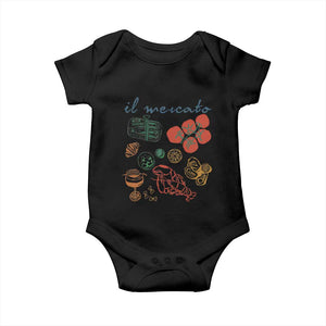 Il Mercato Italian Food Market Aesthetic Baby Onesie Summer Amalfi Coast La Dolce Vita TS02 Black Print Your Wear