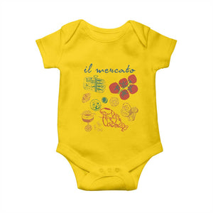 Il Mercato Italian Food Market Aesthetic Baby Onesie Summer Amalfi Coast La Dolce Vita TS02 Daisy Print Your Wear