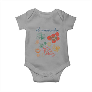 Il Mercato Italian Food Market Aesthetic Baby Onesie Summer Amalfi Coast La Dolce Vita TS02 Sport Gray Print Your Wear