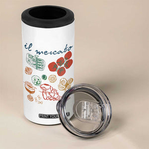 Il Mercato Italian Food Market Aesthetic 4 in 1 Can Cooler Tumbler Summer Amalfi Coast La Dolce Vita TS02 Print Your Wear