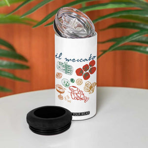 Il Mercato Italian Food Market Aesthetic 4 in 1 Can Cooler Tumbler Summer Amalfi Coast La Dolce Vita TS02 Print Your Wear