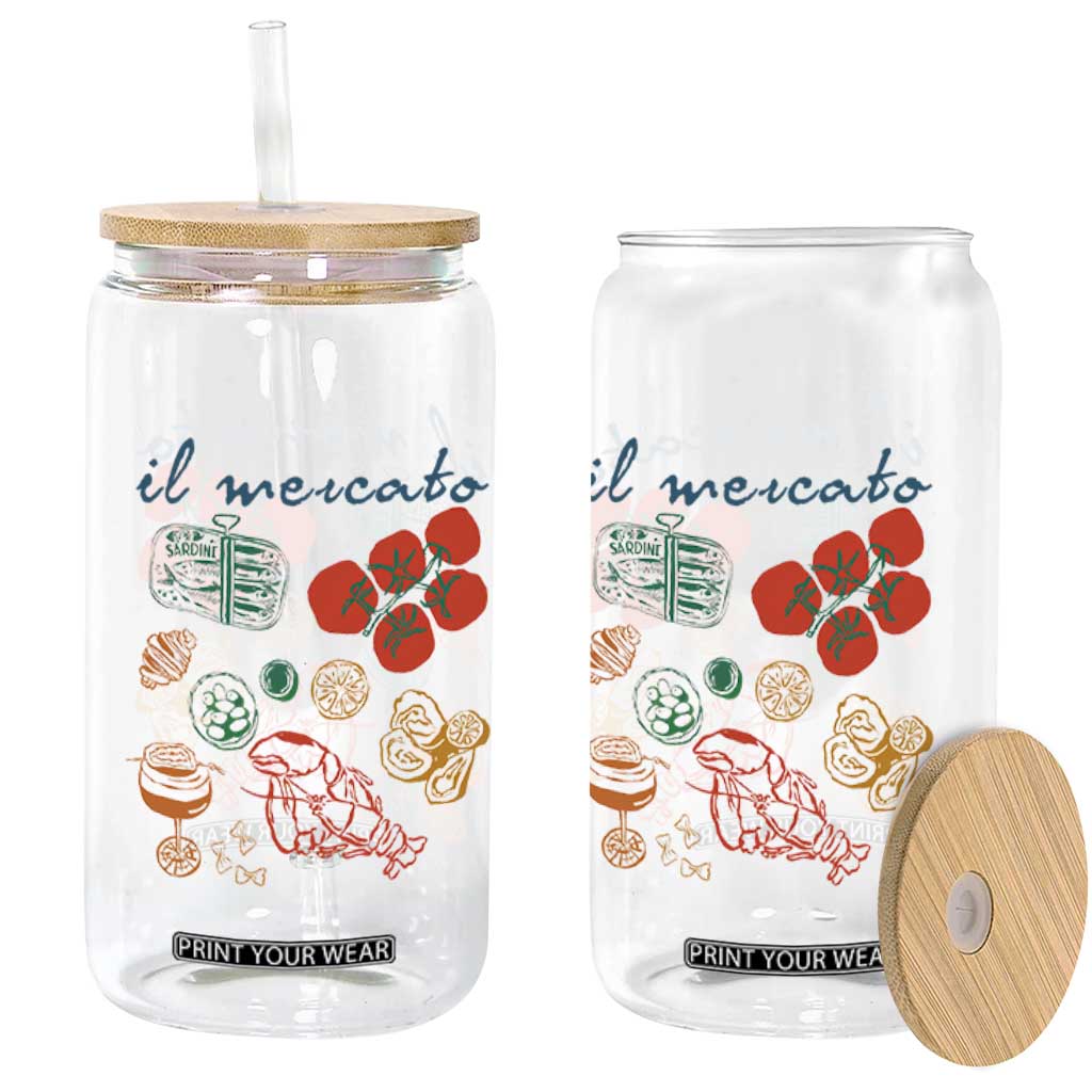 Il Mercato Italian Food Market Aesthetic Glass Can Summer Amalfi Coast La Dolce Vita TS02 Print Your Wear