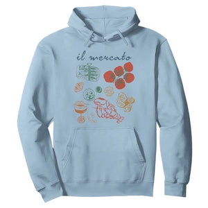 Il Mercato Italian Food Market Aesthetic Hoodie Summer Amalfi Coast La Dolce Vita TS02 Light Blue Print Your Wear