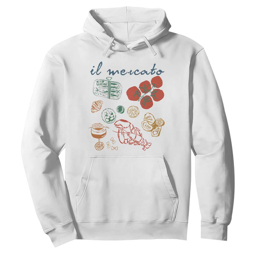 Il Mercato Italian Food Market Aesthetic Hoodie Summer Amalfi Coast La Dolce Vita TS02 White Print Your Wear