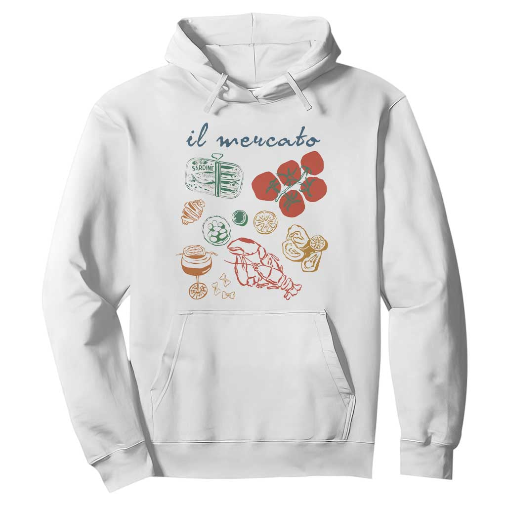 Il Mercato Italian Food Market Aesthetic Hoodie Summer Amalfi Coast La Dolce Vita TS02 White Print Your Wear