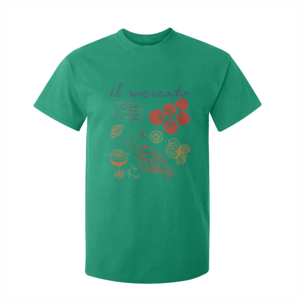 Il Mercato Italian Food Market Aesthetic T Shirt For Kid Summer Amalfi Coast La Dolce Vita TS02 Irish Green Print Your Wear