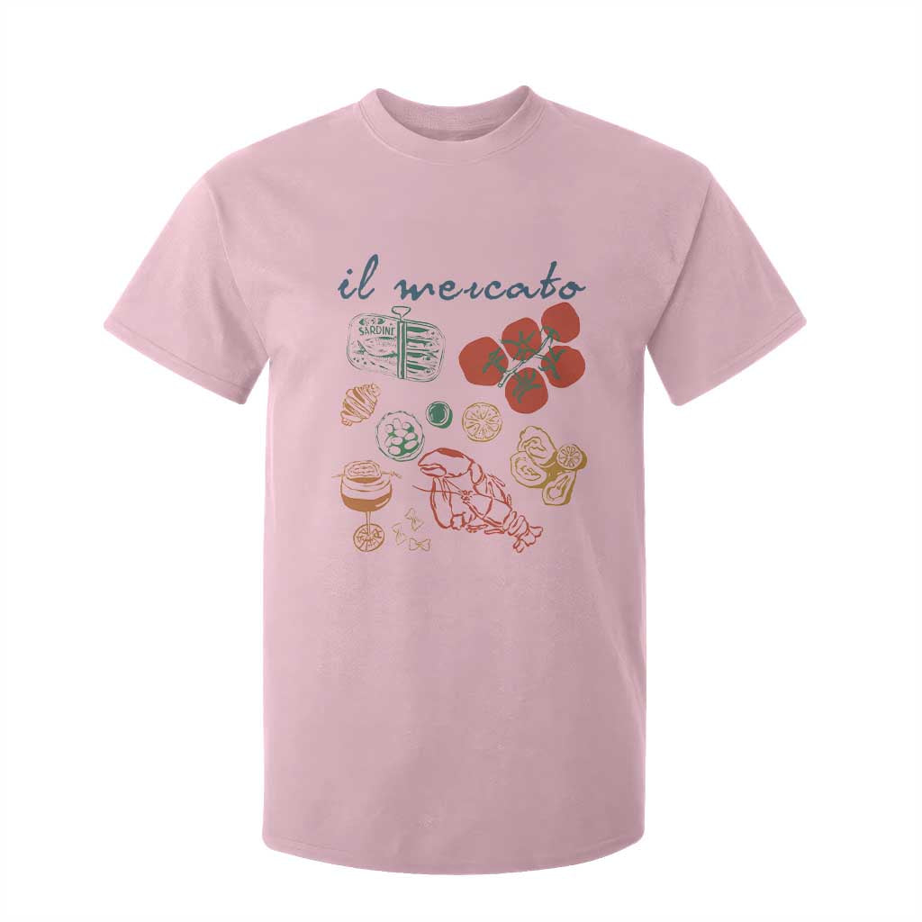 Il Mercato Italian Food Market Aesthetic T Shirt For Kid Summer Amalfi Coast La Dolce Vita TS02 Light Pink Print Your Wear