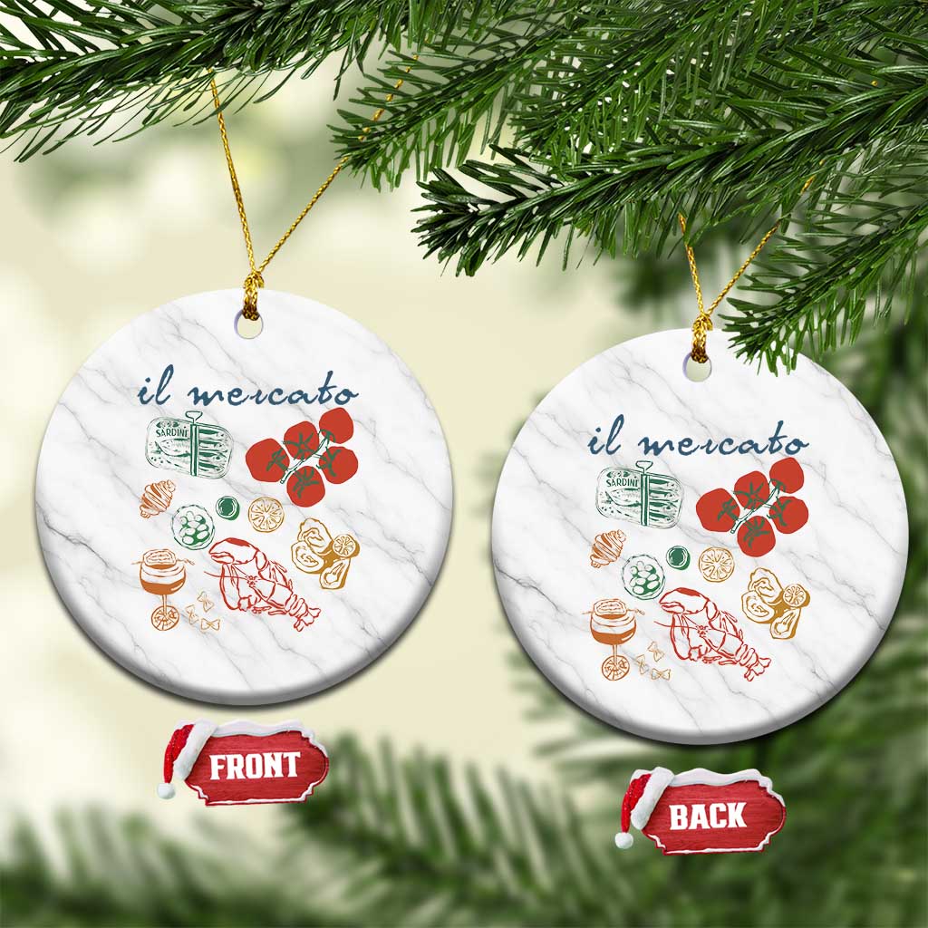 Il Mercato Italian Food Market Aesthetic Ceramic Ornament Summer Amalfi Coast La Dolce Vita TS02 1pc White Marble Print Your Wear
