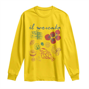 Il Mercato Italian Food Market Aesthetic Long Sleeve Shirt Summer Amalfi Coast La Dolce Vita TS02 Daisy Print Your Wear