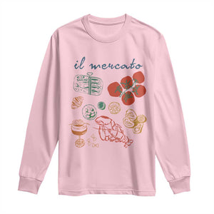 Il Mercato Italian Food Market Aesthetic Long Sleeve Shirt Summer Amalfi Coast La Dolce Vita TS02 Light Pink Print Your Wear