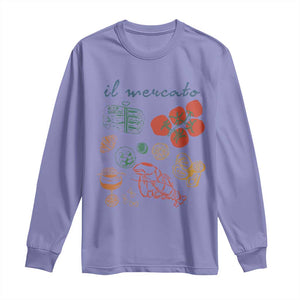 Il Mercato Italian Food Market Aesthetic Long Sleeve Shirt Summer Amalfi Coast La Dolce Vita TS02 Violet Print Your Wear