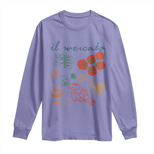 Il Mercato Italian Food Market Aesthetic Long Sleeve Shirt Summer Amalfi Coast La Dolce Vita TS02 Violet Print Your Wear
