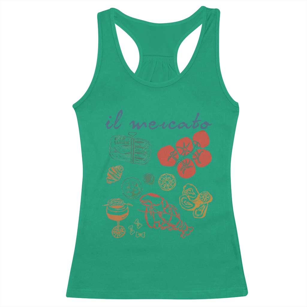 Il Mercato Italian Food Market Aesthetic Racerback Tank Top Summer Amalfi Coast La Dolce Vita TS02 Irish Green Print Your Wear