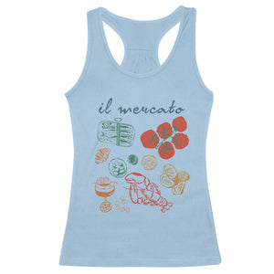 Il Mercato Italian Food Market Aesthetic Racerback Tank Top Summer Amalfi Coast La Dolce Vita TS02 Light Blue Print Your Wear