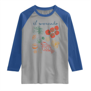 Il Mercato Italian Food Market Aesthetic Raglan Shirt Summer Amalfi Coast La Dolce Vita TS02 Sport Gray Royal Print Your Wear