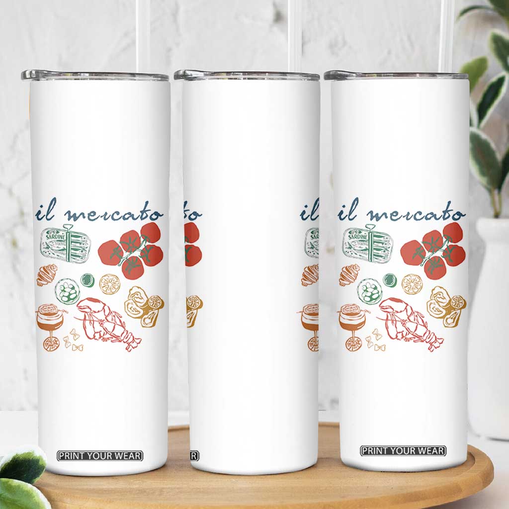 Il Mercato Italian Food Market Aesthetic Skinny Tumbler Summer Amalfi Coast La Dolce Vita TS02 Print Your Wear