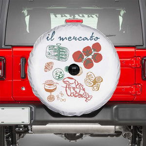 Il Mercato Italian Food Market Aesthetic Spare Tire Cover Summer Amalfi Coast La Dolce Vita TS02 White Print Your Wear