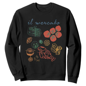 Il Mercato Italian Food Market Aesthetic Sweatshirt Summer Amalfi Coast La Dolce Vita TS02 Black Print Your Wear