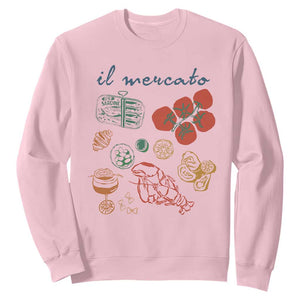 Il Mercato Italian Food Market Aesthetic Sweatshirt Summer Amalfi Coast La Dolce Vita TS02 Light Pink Print Your Wear