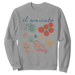 Il Mercato Italian Food Market Aesthetic Sweatshirt Summer Amalfi Coast La Dolce Vita TS02 Sport Gray Print Your Wear