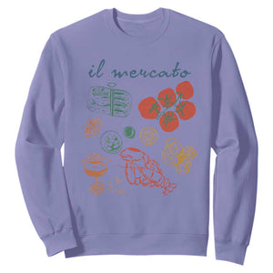 Il Mercato Italian Food Market Aesthetic Sweatshirt Summer Amalfi Coast La Dolce Vita TS02 Violet Print Your Wear