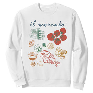 Il Mercato Italian Food Market Aesthetic Sweatshirt Summer Amalfi Coast La Dolce Vita TS02 White Print Your Wear