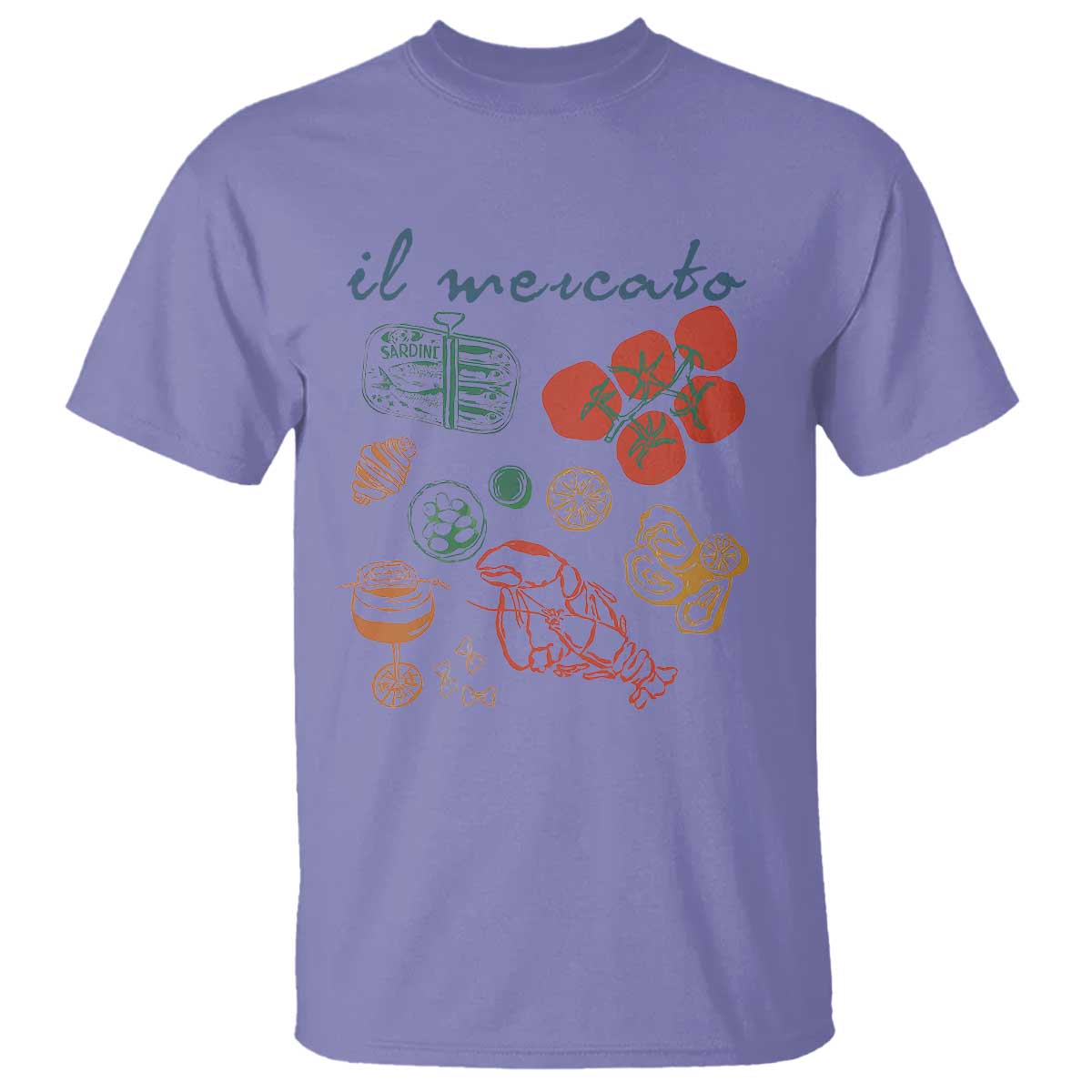 Il Mercato Italian Food Market Aesthetic T Shirt Summer Amalfi Coast La Dolce Vita TS02 Violet Print Your Wear