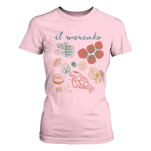 Il Mercato Italian Food Market Aesthetic T Shirt For Women Summer Amalfi Coast La Dolce Vita TS02 Light Pink Print Your Wear