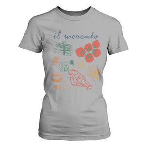 Il Mercato Italian Food Market Aesthetic T Shirt For Women Summer Amalfi Coast La Dolce Vita TS02 Sport Gray Print Your Wear