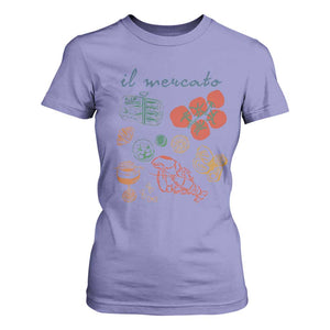 Il Mercato Italian Food Market Aesthetic T Shirt For Women Summer Amalfi Coast La Dolce Vita TS02 Violet Print Your Wear