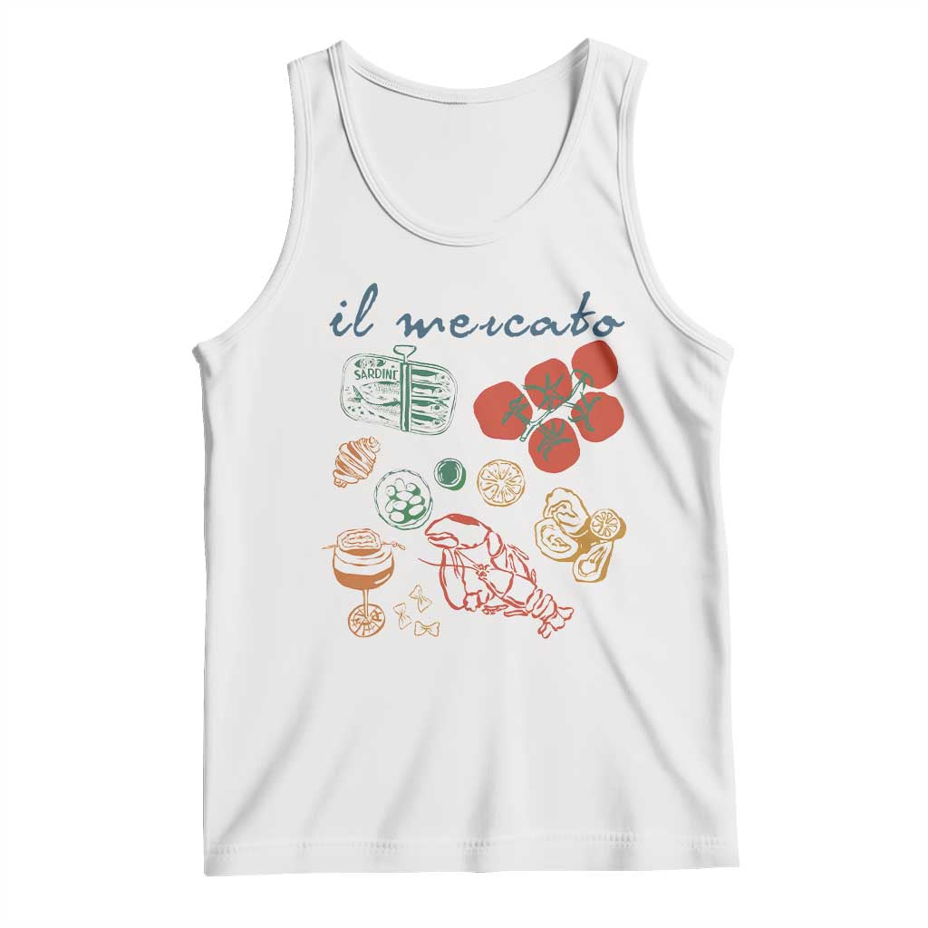 Il Mercato Italian Food Market Aesthetic Tank Top Summer Amalfi Coast La Dolce Vita TS02 White Print Your Wear