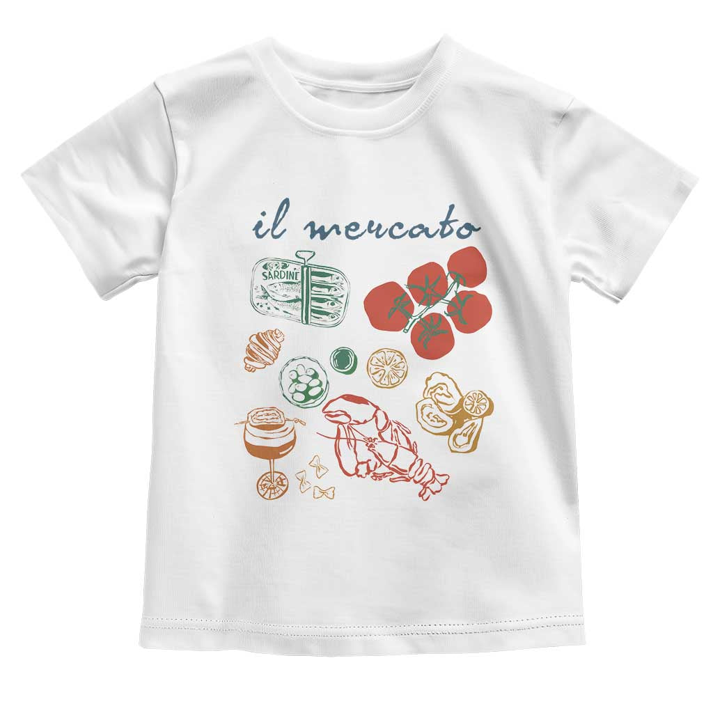 Il Mercato Italian Food Market Aesthetic Toddler T Shirt Summer Amalfi Coast La Dolce Vita TS02 White Print Your Wear