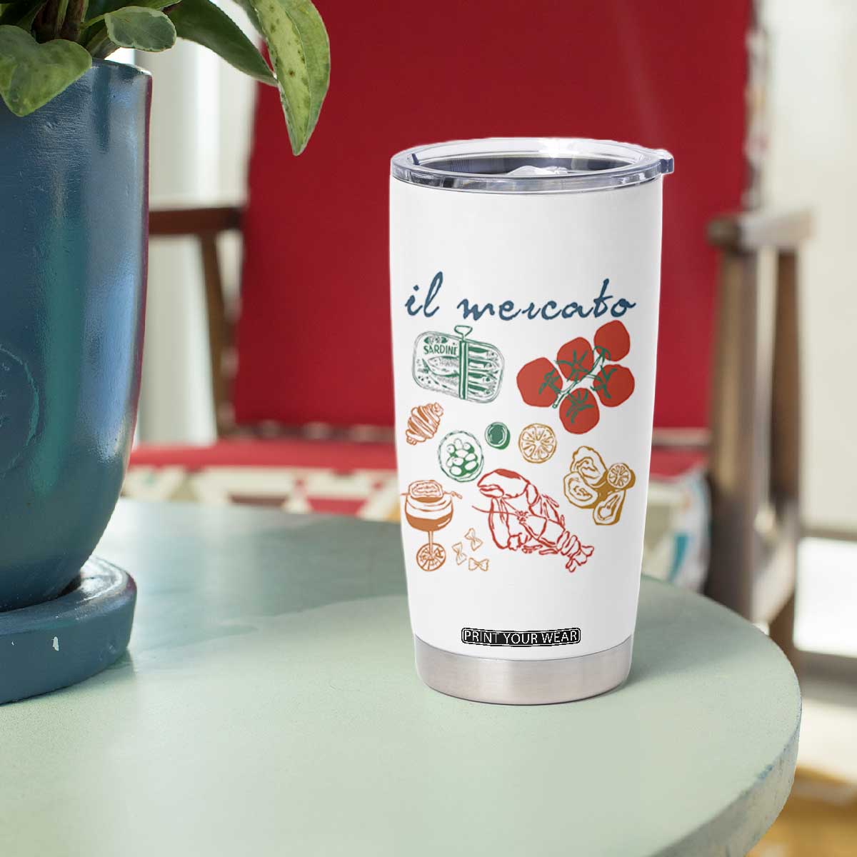 Il Mercato Italian Food Market Aesthetic Tumbler Cup Summer Amalfi Coast La Dolce Vita TS02 Print Your Wear