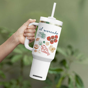 Il Mercato Italian Food Market Aesthetic Tumbler With Handle Summer Amalfi Coast La Dolce Vita TS02 Print Your Wear