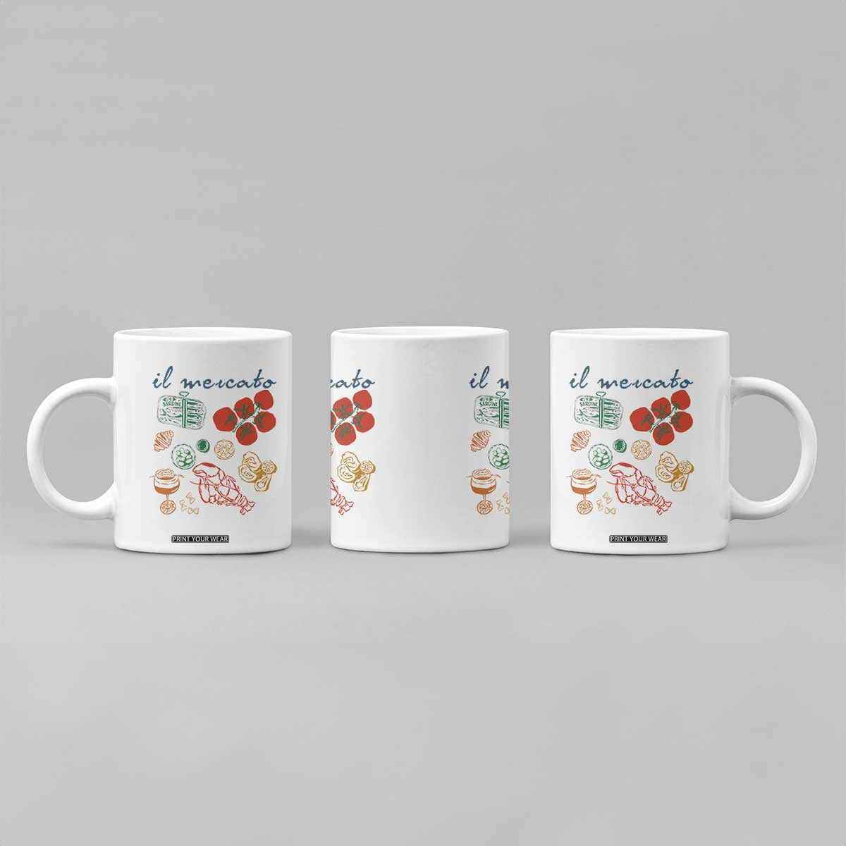 Il Mercato Italian Food Market Aesthetic Coffee Mug Summer Amalfi Coast La Dolce Vita TS02 Print Your Wear