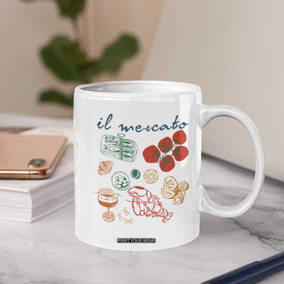 Il Mercato Italian Food Market Aesthetic Coffee Mug Summer Amalfi Coast La Dolce Vita TS02 Print Your Wear
