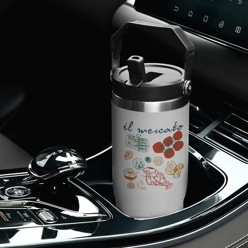 Il Mercato Italian Food Market Aesthetic Flip Straw Tumbler Summer Amalfi Coast La Dolce Vita TS02 Print Your Wear