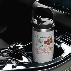 Il Mercato Italian Food Market Aesthetic Flip Straw Tumbler Summer Amalfi Coast La Dolce Vita TS02 Print Your Wear
