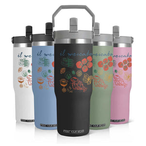 Il Mercato Italian Food Market Aesthetic Flip Straw Tumbler Summer Amalfi Coast La Dolce Vita TS02 Print Your Wear
