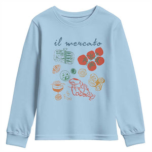 Il Mercato Italian Food Market Aesthetic Youth Sweatshirt Summer Amalfi Coast La Dolce Vita TS02 Light Blue Print Your Wear