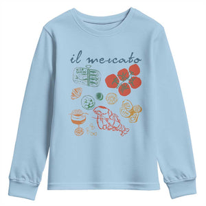Il Mercato Italian Food Market Aesthetic Youth Sweatshirt Summer Amalfi Coast La Dolce Vita TS02 Light Blue Print Your Wear
