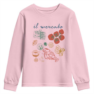 Il Mercato Italian Food Market Aesthetic Youth Sweatshirt Summer Amalfi Coast La Dolce Vita TS02 Light Pink Print Your Wear