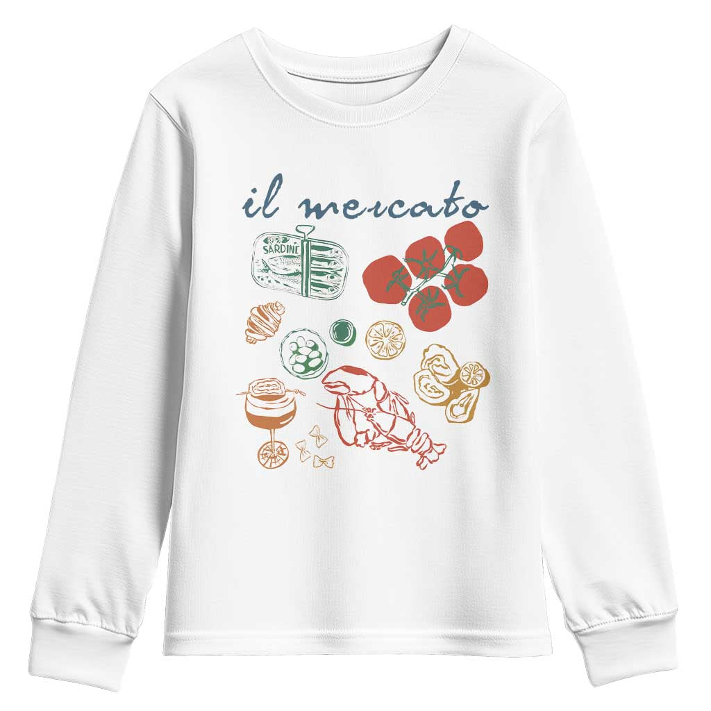 Il Mercato Italian Food Market Aesthetic Youth Sweatshirt Summer Amalfi Coast La Dolce Vita TS02 White Print Your Wear